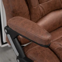 Vinsetto Massage Office Chair Recliner, Ergonomic Gaming Heated Home Office Padded & Swivel Base, Microfiber Cloth, Brown(m-10)