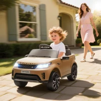 AIYAPLAY Land Rover Discovery Licensed 12V Kids Electric Car with Remote, 4 Wheel Suspension, Slow Start, Lights, Music, Khaki(m-2)