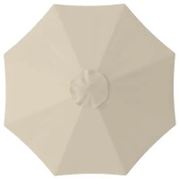 Outsunny Toldo de Substituição para Chapéu de Sol de 3 m Toldo de Reposição para Chapéu de Sol com Ventilação Superior Proteção UV 50+ Caqui(m-10)