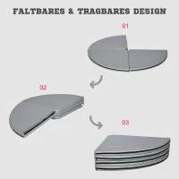 HOMCOM Pole-Dance-Matte, 5 cm dicke runde Kunststoff-Matte für Pole-Dance-Übungen, Gymnastik, Yoga, Hellgrau(m-4)