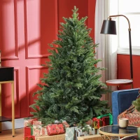 HOMCOM Weihnachtsbaum 150 cm aus Kunststoff in Grün mit Metallständer und 1309 feuerfesten Zweigen(m-2)