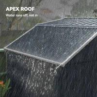 Outsunny Tuinhuis gereedschapsschuur tuinhuis, weerbestendig, 2 ramen, 2 deuren, 238 x 132 x 198,5 cm, Donkergrijs(m-6)