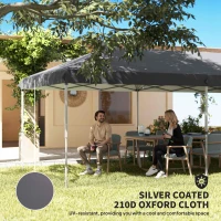 Outsunny 3 x 6m Pop-Up Gazebo, with Curtain Walls and Windows - Grey(m-5)