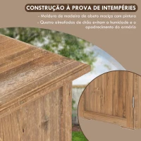 Outsunny Armário de Jardim Abrigo de Madeira para Exterior com 2 Portas Magnéticas Abrigo para Ferramentas 77x55x72 cm Marrom(m-6)