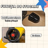 HOMCOM Tractor de Pedalat pentru Copii de 3+ Ani cu Remorcă, Greblă, Lopată și Claxon, 133x42x51 cm, Galben(m-6)