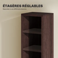 HOMCOM Lot de 2 étagères colonnes armoire de rangement CD-DVD 12 compartiments 21 x 19,2 x 88,3 cm capacité 160 CD marron(m-6)