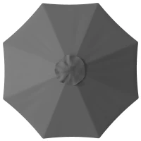 Outsunny 3 m Replacement Parasol Canopy with Top Vent, UPF 50+ Garden Parasol Replacement Canopy, 8 Rib Parasol Cover Replacement Fits Various Frames, Grey(m-1)
