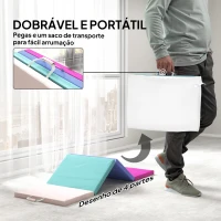 SPORTNOW Tapete de Ginástica Dobrável Tapete de Exercício com Pegas de Transporte e Bolsa 180x60x5 cm Multicor(m-4)
