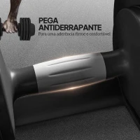 SPORTNOW Conjunto de Pesos Ajustável de 20 kg com Ajuste Rápido de Peso com Base de Armazenamento e Pega Antiderrapante  Ø18x37 cm Preto(m-6)