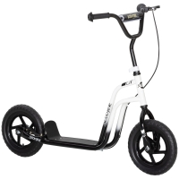 AIYAPLAY Kinderroller met verstelbaar stuur, grote wielen, parkeerstaand, handrem, voor kinderen van 5-12 jaar, Wit