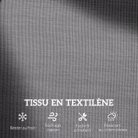 Outsunny Banc à Bascule de Jardin 2 Places Design Contemporain Grand Confort accoudoirs Assise, Dossier Ergonomique Acier textilène Gris(m-6)