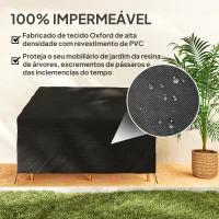 Outsunny Capa Protetora para Banco 2 Lugares Capa Protetora de Móveis Impermeável Exterior Jardim Proteção contra Chuva e Sol 140x84x56/94 cm Preto(m-5)