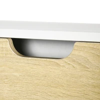 HOMCOM Bureau pliable mural avec étagères de rangement et placard, bureau rabattable, 100 x 18 x 74 cm effet bois naturel(m-8)