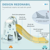 HOMCOM Set de Joacă pentru Copii cu Leagăn, Tobogan, Coș de Baschet și Scară, 150x190x100 cm, Multicolor(m-6)