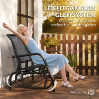 Outsunny 2-Sitzer Schaukelstuhl Gartenbank mit Schaukelmechanismus Gartenschaukel Sitzbank aus Metall Parkbank bis 200 kg belastbar Gartenmöbel für Garten, Terrasse, Veranda 120 x 70 x 85 cm Grau(m-4)