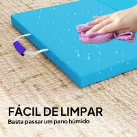 SPORTNOW Tapete de Ginástica Dobrável Tapete de Exercício com Pegas de Transporte e Bolsa 180x60x5 cm Azul e Roxo(m-5)