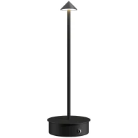 HOMCOM Lámpara de Mesa Táctil Recargable con USB, Ajustable 3000K/4500K/6500K, Autonomía 4-8 Horas, Negro(m-7)
