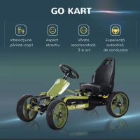 Homcom Kart Copii cu Pedale – Frana si Scaun Reglabil(m-4)