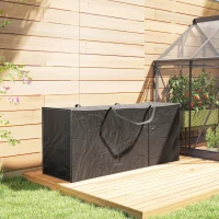 Outsunny Bolsa de Almacenamiento para Cojines de Jardín Impermeable 720L Oxford Resistente con Asas 125x40x55cm Negro(m-9)