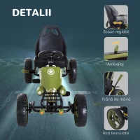 Homcom Kart Copii cu Pedale – Frana si Scaun Reglabil(m-5)