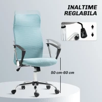 HOMCOM Scaun de Birou Ergonomic cu Înălțime Reglabilă și Spătar din Plasă, Verde(m-4)