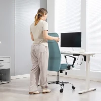 HOMCOM Scaun de Birou Ergonomic cu Înălțime Reglabilă și Spătar din Plasă, Verde(m-9)