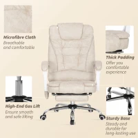 Vinsetto Massagesessel und Heizung Bürostuhl, ergonomischer Bürostuhl, neigbare Rückenlehne, 65x70x111-119cm, Creme(m-4)