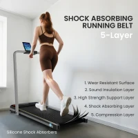 SPORTNOW Folding Walking Treadmill, Under Desk Walking Pad with Incline, Silver Tone(m-6)