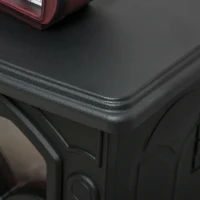 HOMCOM Lareira Elétrica  750/1500 W Lareira Decorativa com 2 Níveis de Potência Efeito Chama Área de Cobertura 15-20 m² 37,3x23,1x44 cm Preto(m-5)