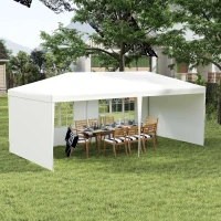 Outsunny 6 x 3 m Party Tent Gazebo Marquee Outdoor Patio Canopy Shelter with Windows and Side Panels White(m-3)