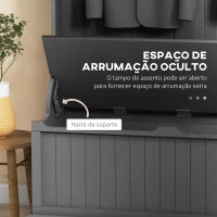 HOMCOM Móvel Cabide de Entrada com Banco Armário de Entrada com Cabide 5 Ganchos e Espaço de Armazenamento 96x34x179,7 cm Preto(m-6)