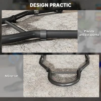 HOMCOM Set de 2 Suporturi Reglabile pentru Motocicletă, Tip Triunghi, din Oțel, Negru(m-7)