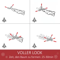 HOMCOM Künstlicher Weihnachtsbaum 180 cm Kieferbaum künstlich mit 724 Zweigen Metallständer für drinnen(m-5)