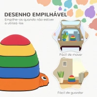 AIYAPLAY Conjunto de Pedras de Equilíbrio Empilháveis para Crianças de 5 Peças com Forma de Joaninha e Antiderrapantes Multicolor(m-6)