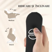 HOMCOM Fotoliu de Ridicare Masajant și Reclinabil cu 2 Buzunare și Telecomandă, 93x104x105 cm, Bej(m-4)