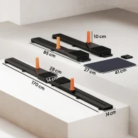 SPORTNOW Push Up Board Set of 2, Portable Press Up Board with Dual Glide Rails, Knee Pad, Pushup Stand Pilates Reformer Machine for Home Gym, Multifunctional Workout Equipment for Men & Women(m-3)