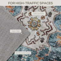 HOMCOM Covor Vintage Antiderapant și Lavabil cu Fir Scurt 230x160cm Multicolor(m-4)