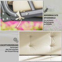Outsunny Auflagen-Set für Hollywoodschaukel 170 cm Stuhlkissen Schaukelauflage Sitzkissen Gartenschaukel Gartenpolster Rückenkissen Seitenkissen Beige(m-5)