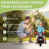AIYAPLAY Moto porteur enfant moto draisiènne avec musique et bulles roues larges pour enfants de 2 à 5 ans 80 x 35,5 x 42 cm noir(m-6)