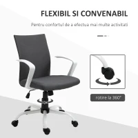 Vinsetto Scaun de Birou Ergonomic și Pivotant pentru Birou, Gri Închis(m-6)