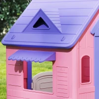 AIYAPLAY Casa de Jogos para Criaanças com Lançamento de Aros e Cesta de Basquetebol 132x118x124 cm Rosa e Roxo(m-9)