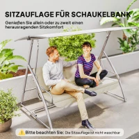 Outsunny Auflagen-Set für Hollywoodschaukel 170 cm Stuhlkissen Schaukelauflage Sitzkissen Gartenschaukel Gartenpolster Rückenkissen Seitenkissen Beige(m-6)