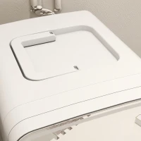 HOMCOM Mini Frigorífico para Cosméticos 10L 12V/240V para Arrefecer e Aquecer com Espelho de Luzes LED  23,5x28x34 cm Branco(m-8)