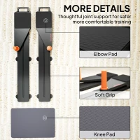 SPORTNOW Push Up Board Set of 2, Portable Press Up Board with Dual Glide Rails, Knee Pad, Pushup Stand Pilates Reformer Machine for Home Gym, Multifunctional Workout Equipment for Men & Women(m-8)