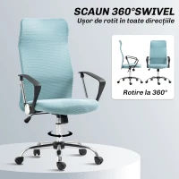 HOMCOM Scaun de Birou Ergonomic cu Înălțime Reglabilă și Spătar din Plasă, Verde(m-5)