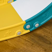AIYAPLAY Escorrega Infantil 4 em 1 para Crianças com Cesto de Basquetebol Telescópio Escalador e Espaço de Arrumação 70x177x92 cm Amarelo e Verde(m-8)