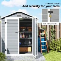 Outsunny Magazie din metal pentru gradina, Gri(m-8)