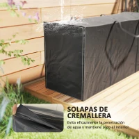 Outsunny Bolsa de Almacenamiento para Cojines de Jardín Impermeable 720L Oxford Resistente con Asas 125x40x55cm Negro(m-6)