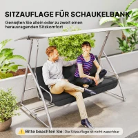 Outsunny Sitzkissen Sitzauflage für Hollywoodschaukel 170 x 100 x 8cm Dunkelgrau(m-6)