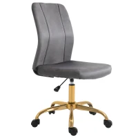 Vinsetto Office Chair with Velvet Cover, Height Adjustable Desk Chair, Ergonomic Computer Chair with 360° Swivel Wheels(m-12)
